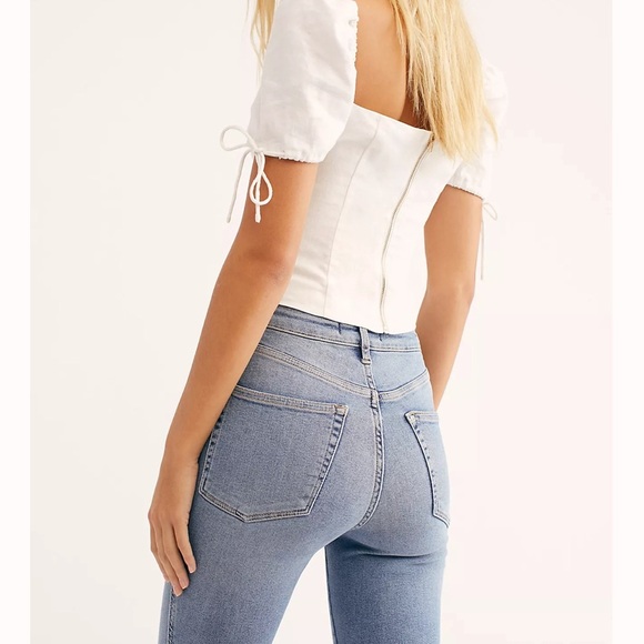 Free People Raw High Rise Jegging Sierra Wash Sz 31 - Picture 3 of 16